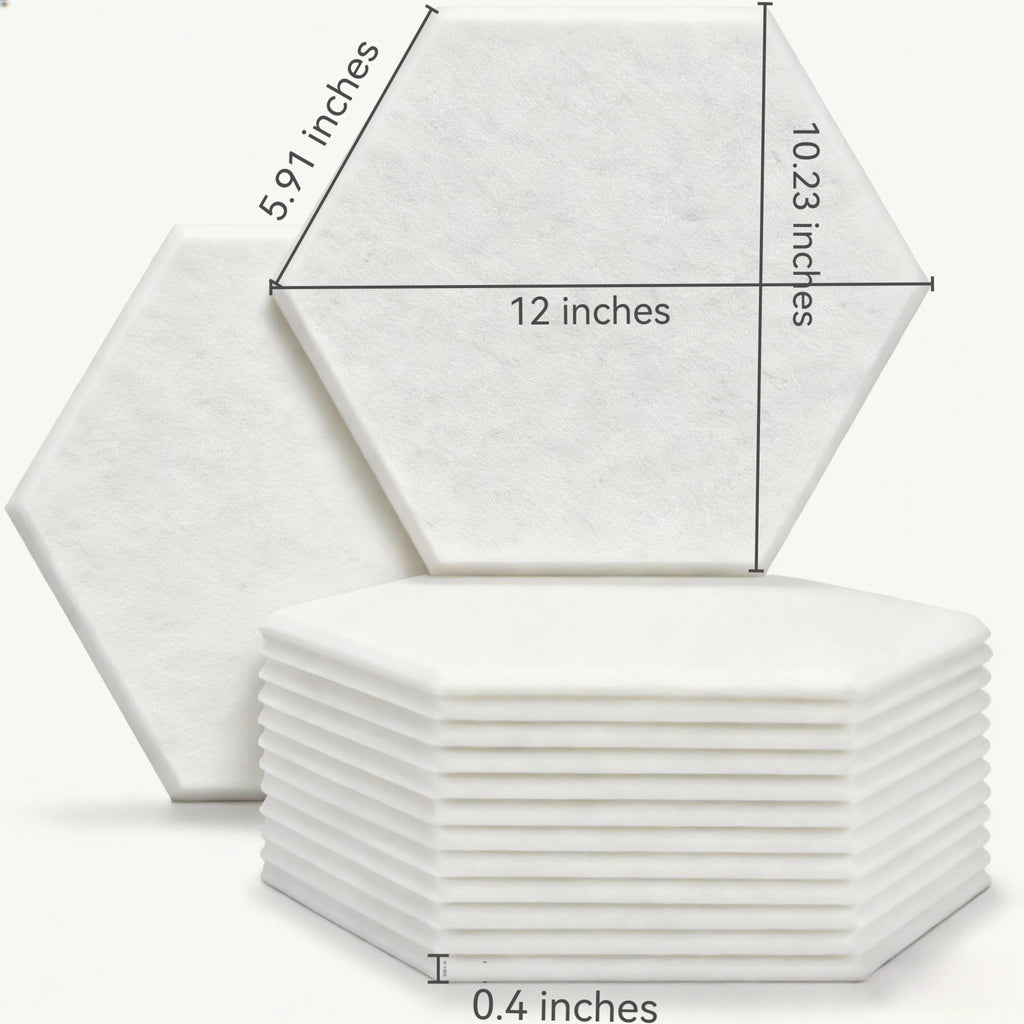 XA9 Premium Acoustic Panels for Walls – Hexagon Sound Absorbing Panels, Peel and Stick Polyester Fiber Acoustical Wall Panels for Noise Dampening in Room