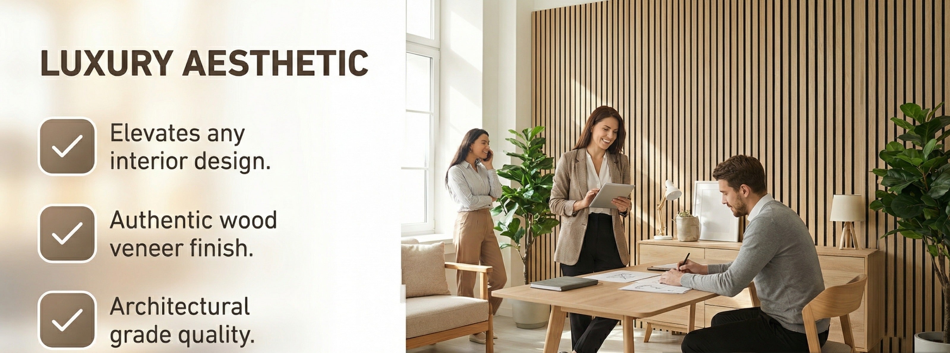 XW66 XW126 Premium Soundproof Wall Panels 4pieces –  Premium Acoustic Slat Wood Wall Panel for Home Theater, Studio & Office Acoustics-Decorative 3D Sound Proof Panels with Natural Wooden Wall Slats Design