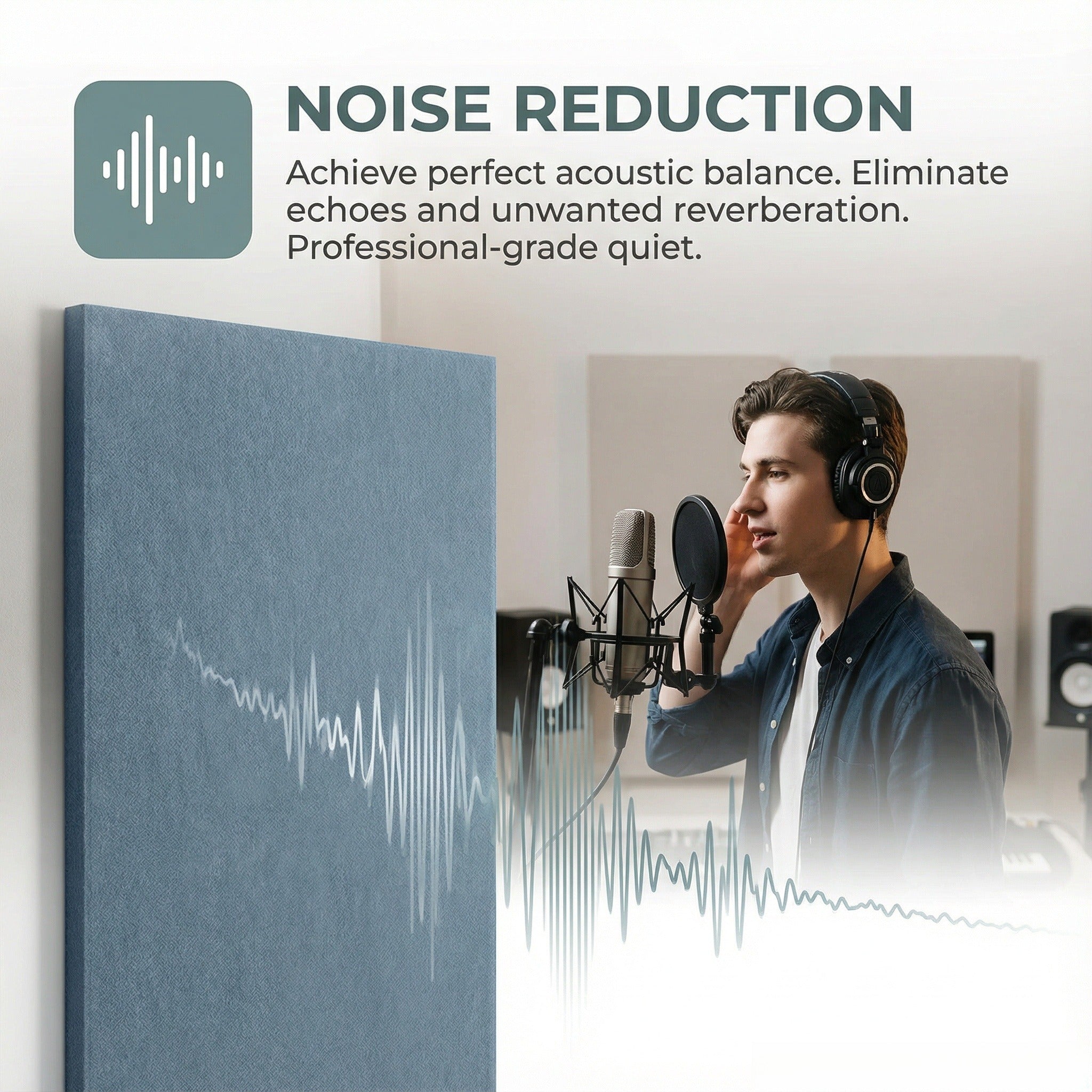 XP9 Premium Acoustic Panels for Wall & Ceiling – Eco-Friendly Soundproofing Material for Home Theater, Office Noise Control & Studio Sound Treatment