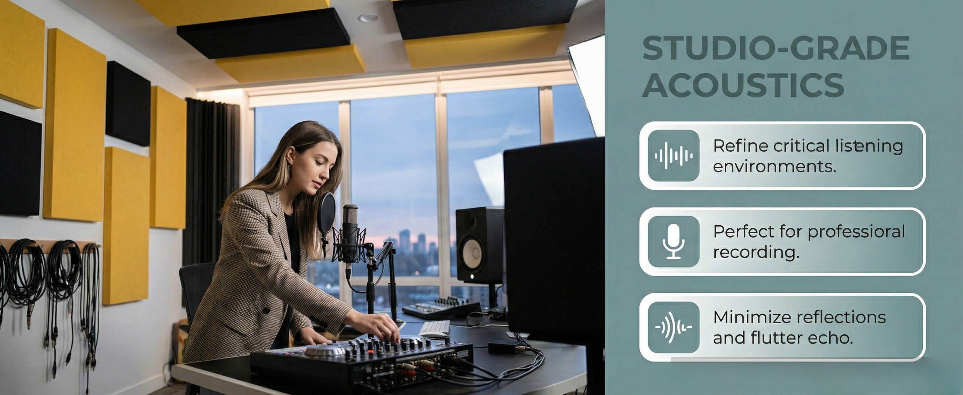 XP12 Premium Polyester Fiber Acoustic Panels