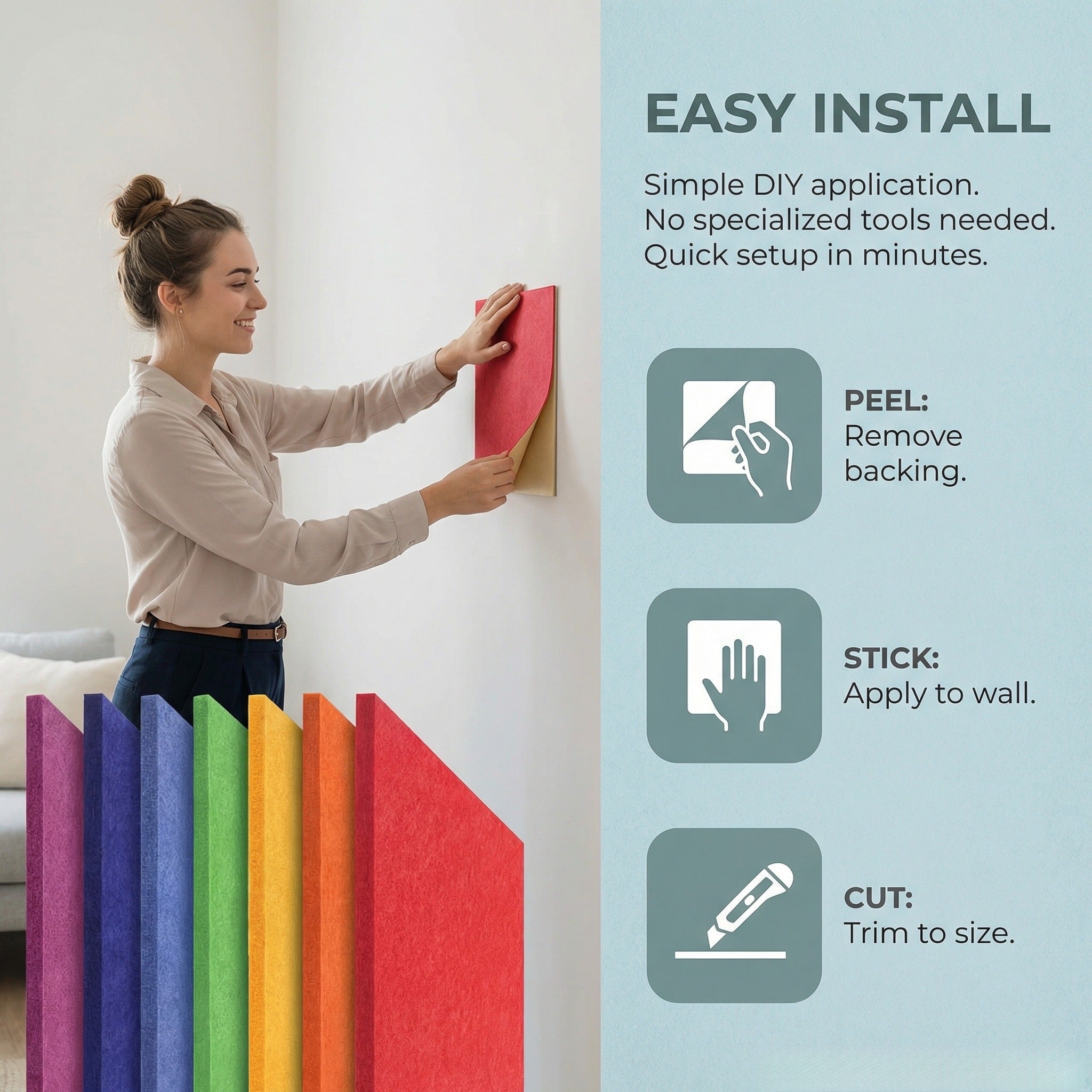 XP9 Premium Acoustic Panels for Wall & Ceiling – Eco-Friendly Soundproofing Material for Home Theater, Office Noise Control & Studio Sound Treatment