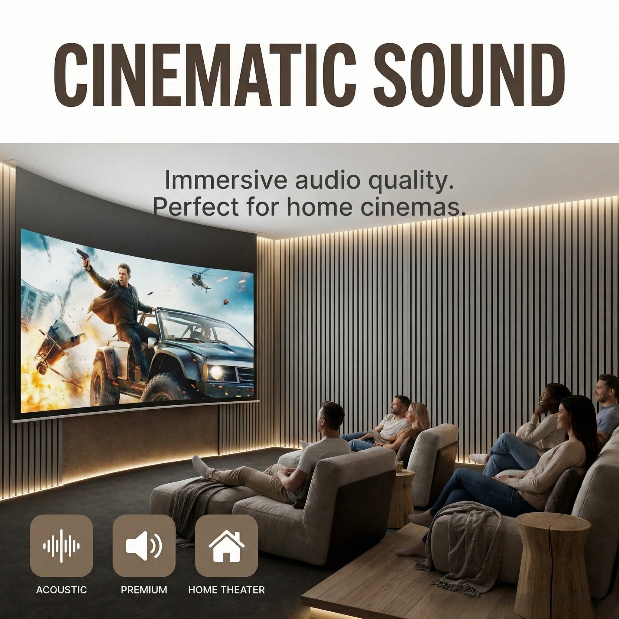 XW242 Premium Soundproof Wall Panels 6pieces –  Premium Acoustic Slat Wood Wall Panel for Home Theater, Studio & Office Acoustics